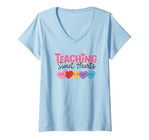 Damen Unterrichten mit tief empfundenen Gefühlen Liebesherzen T-Shirt mit V-Ausschnitt Damen Unterrichten mit tief empfundenen Gefühlen Liebesherzen T-Shirt mit V-Ausschnitt von Heartfelt Emotions In Teaching Profession