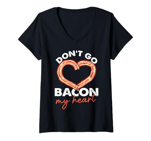 Damen Design „Don't Go Bacon My Heart“ T-Shirt mit V-Ausschnitt Damen Design „Don't Go Bacon My Heart“ T-Shirt mit V-Ausschnitt von Heartfelt Humor Designs