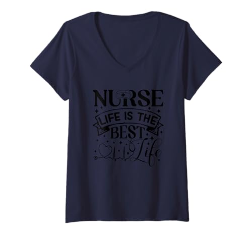 Damen Das Leben als Krankenschwester ist der Beste Herzschlag im Leben T-Shirt mit V-Ausschnitt Damen Das Leben als Krankenschwester ist der Beste Herzschlag im Leben T-Shirt mit V-Ausschnitt von Heartfelt Nurse Life Celebration