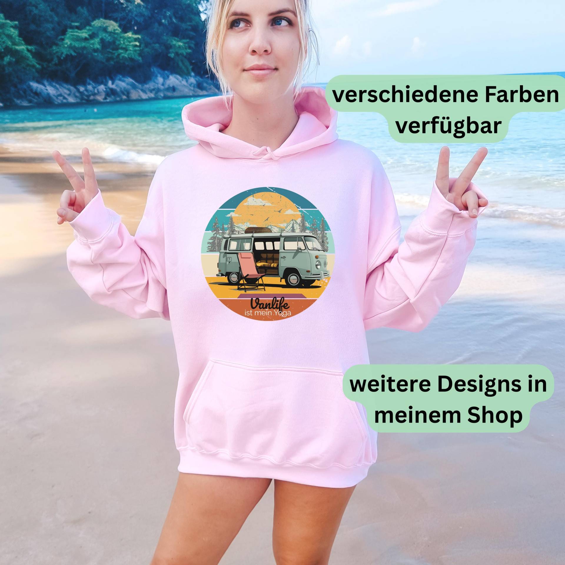 Vanlife Hoodie - Retro Bulli Camping Pullover „Vanlife Ist Mein Yoga" Geschenk Für Camper & Naturfreunde Kapuzenpullover Vanlife Hoodie - Retro Bulli Camping Pullover „Vanlife Ist Mein Yoga" Geschenk Für Camper & Naturfreunde Kapuzenpullover von HeartfulHeadDesign