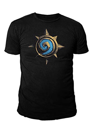 Hearthstone Premium Fantasy Herren T-Shirt Rose Logo (Navy Blau) (S-XL) (S) von Hearthstone