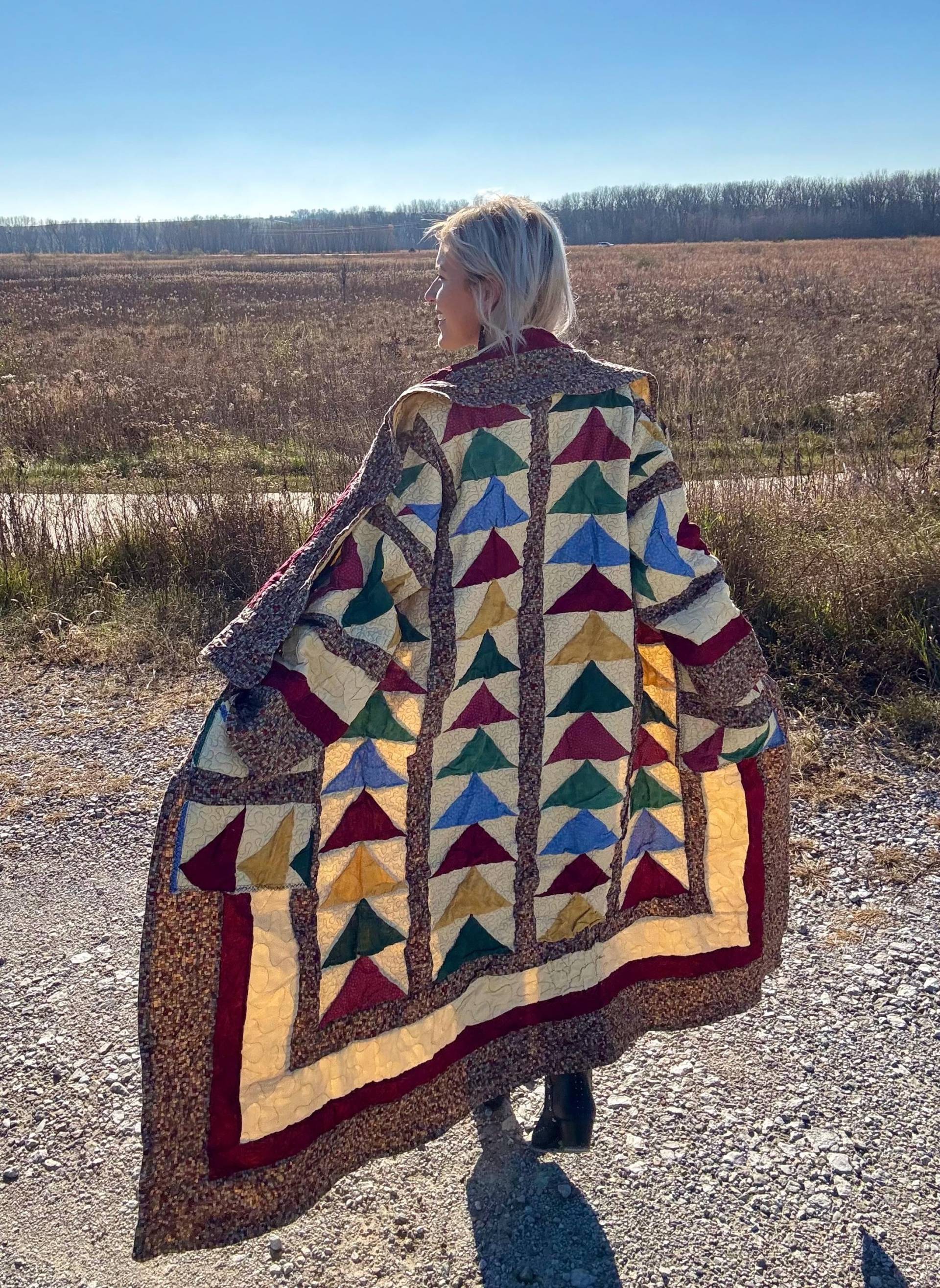 Goldene Flying Geese Quilt Mantel Goldene Flying Geese Quilt Mantel von HeartlandHippieShop