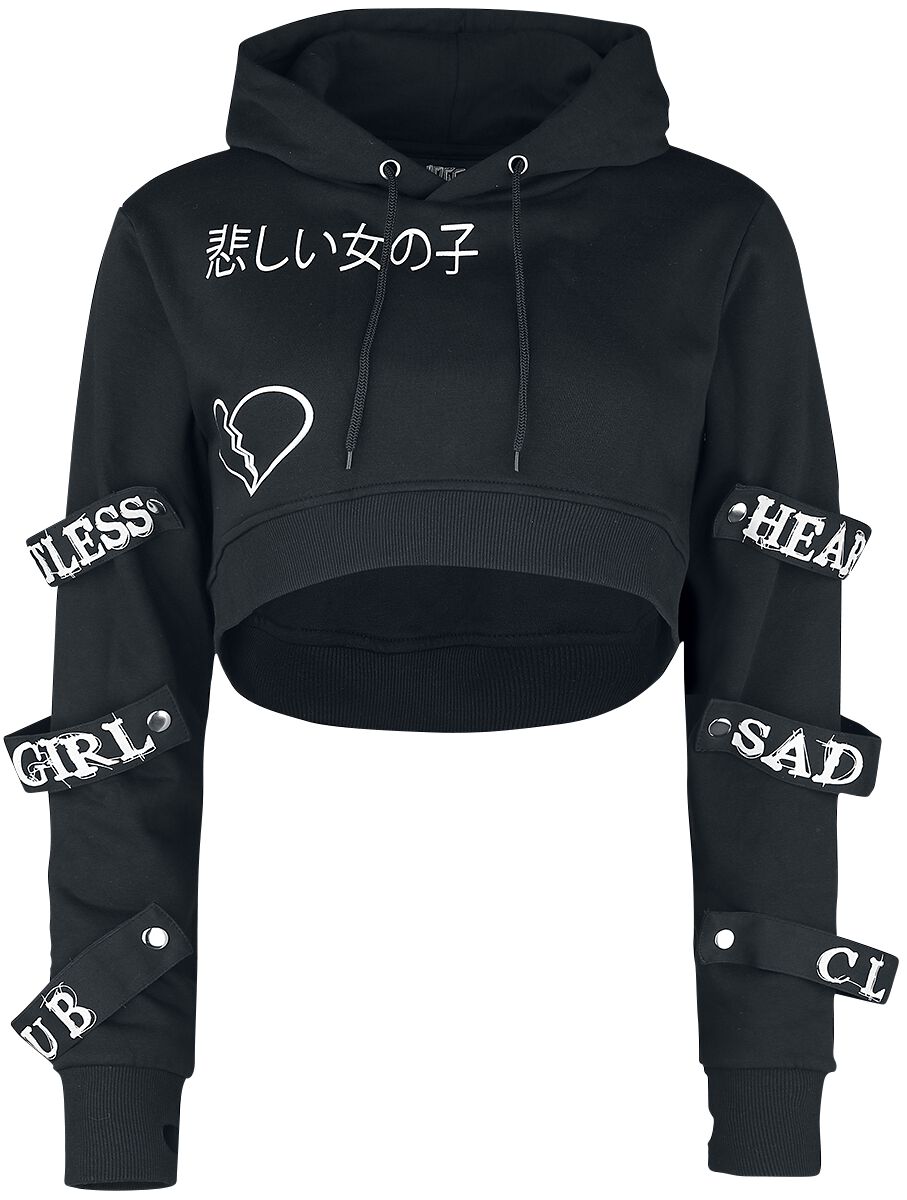 Heartless - Gothic Kapuzenpullover - Sad Girl Club Hood - XS bis XXL - für Damen - Größe XL - schwarz/weiß von Heartless