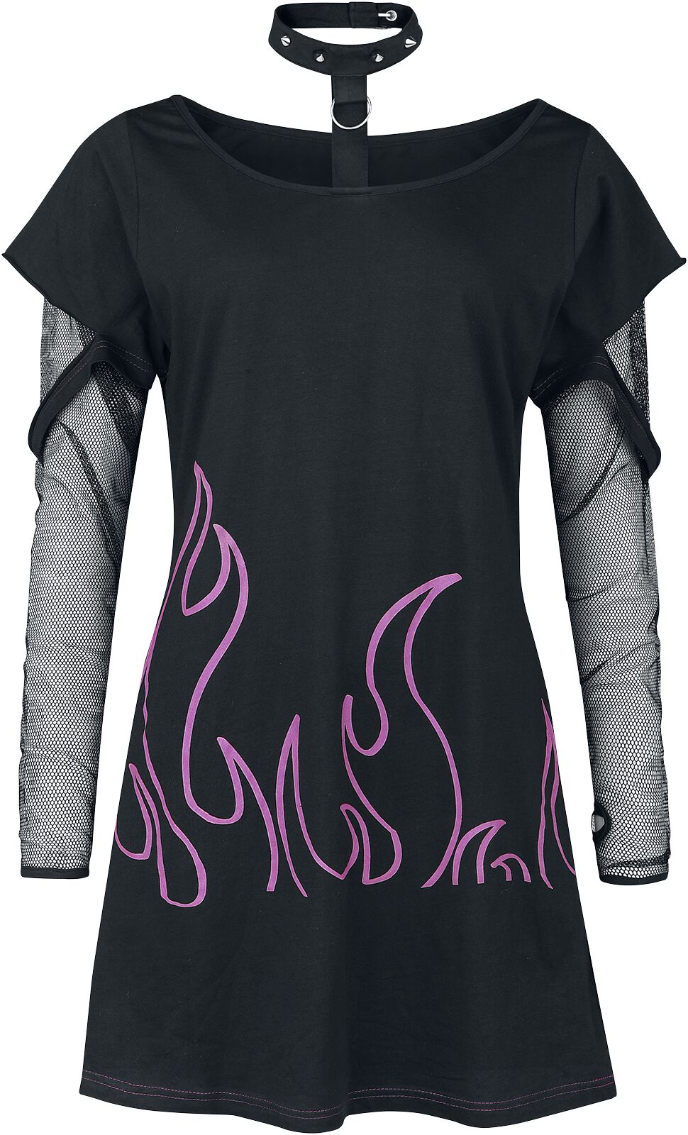 Heartless - Gothic Langarmshirt - Depths Of Hell Top - XS bis 4XL - für Damen - Größe S - schwarz/pink von Heartless