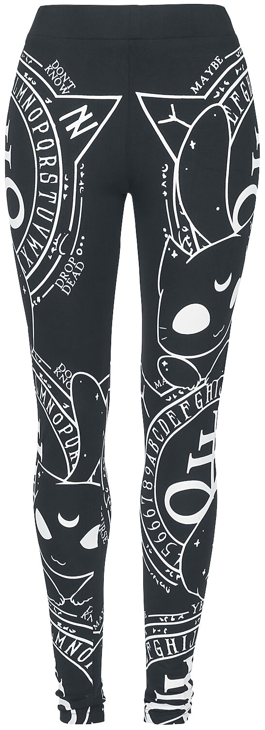 Heartless - Gothic Leggings - Cat Craft Leggings - XS bis XL - für Damen - Größe XS - schwarz/weiß von Heartless