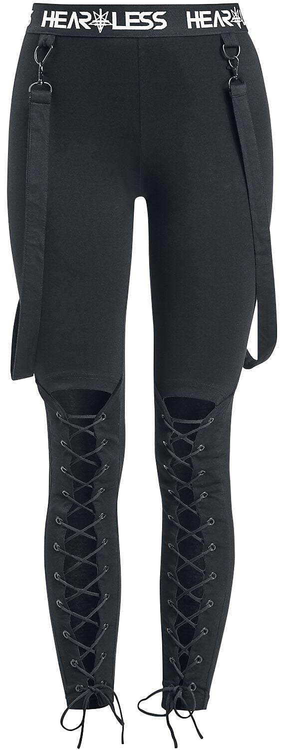 Heartless - Gothic Leggings - Elowen Leggings - XS bis L - für Damen - Größe L - schwarz von Heartless