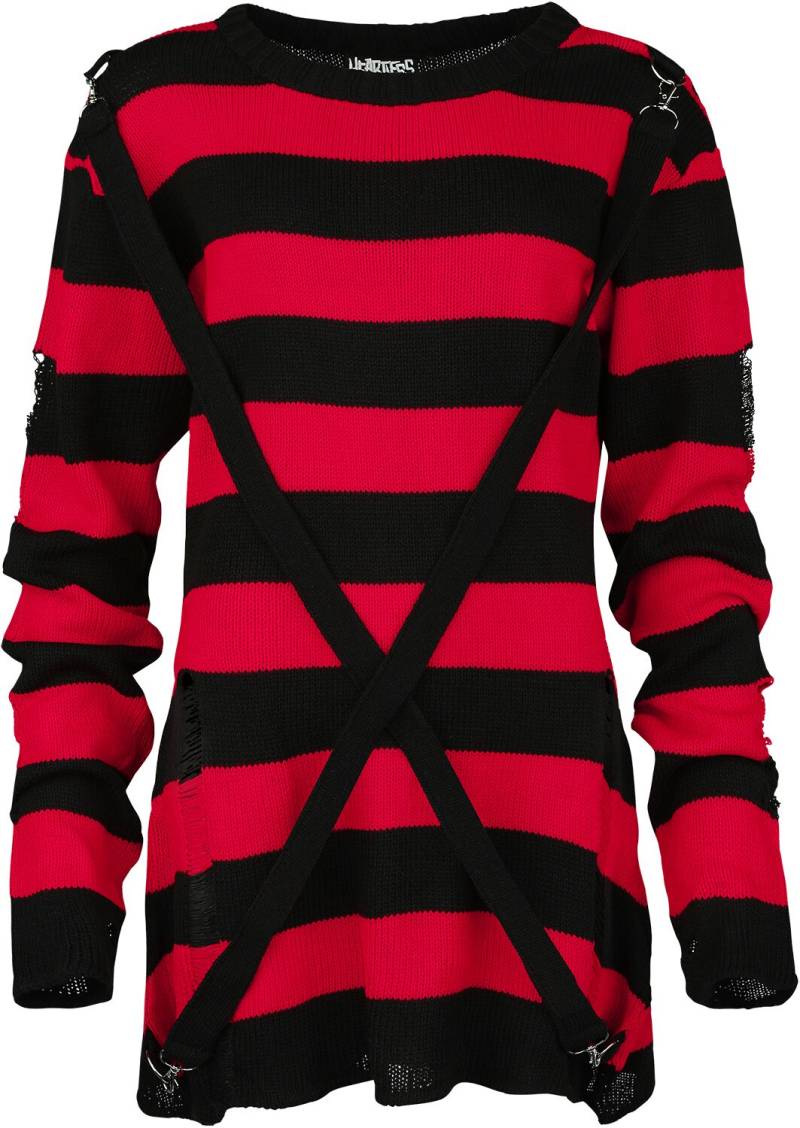 Heartless - Gothic Strickpullover - Oriana Jumper - XS bis 4XL - für Damen - Größe 4XL - rot/schwarz von Heartless