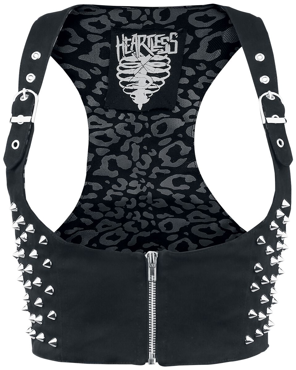 Heartless - Gothic Weste - Devina - S bis XL - für Damen - Größe L - schwarz von Heartless