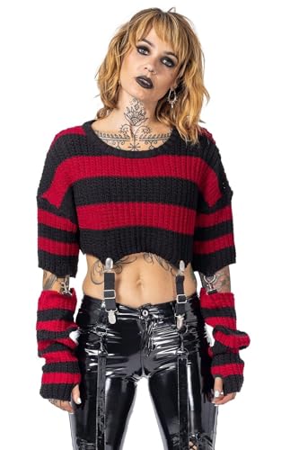 Heartless Isadora Top Frauen Strickpullover schwarz/rot L 100% Polyacryl Gothic, Punk, Rockwear von Heartless