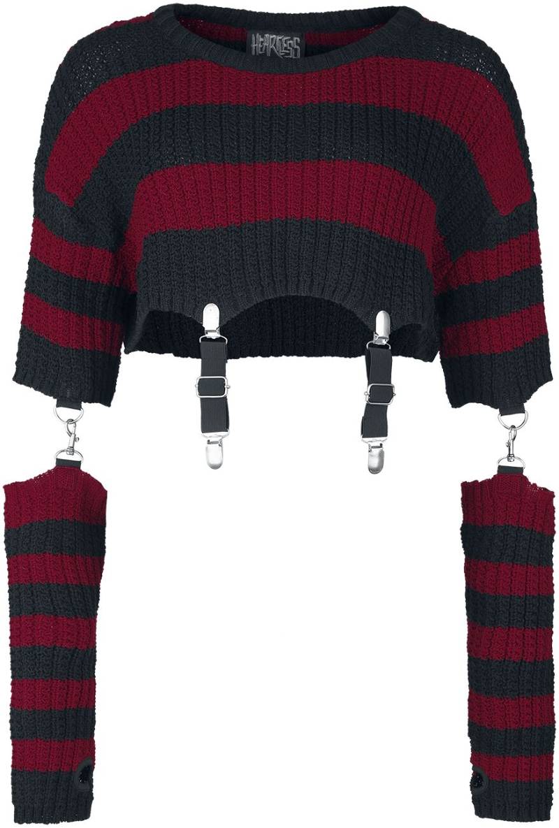 Heartless Isadora Top Strickpullover schwarz rot in XXL von Heartless