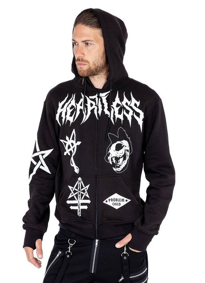 Heartless Kapuzensweatshirt Don't Follow Hood Skelett Totenkopf Okkult Symbole Kapu von Heartless