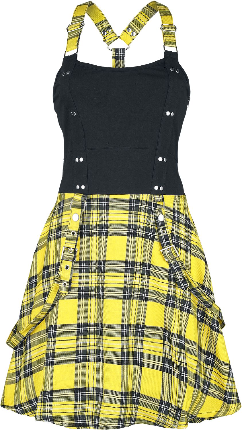 Heartless Kurzes Kleid - Incantation Dress - XS bis 4XL - für Damen - Größe XXL - schwarz/gelb von Heartless
