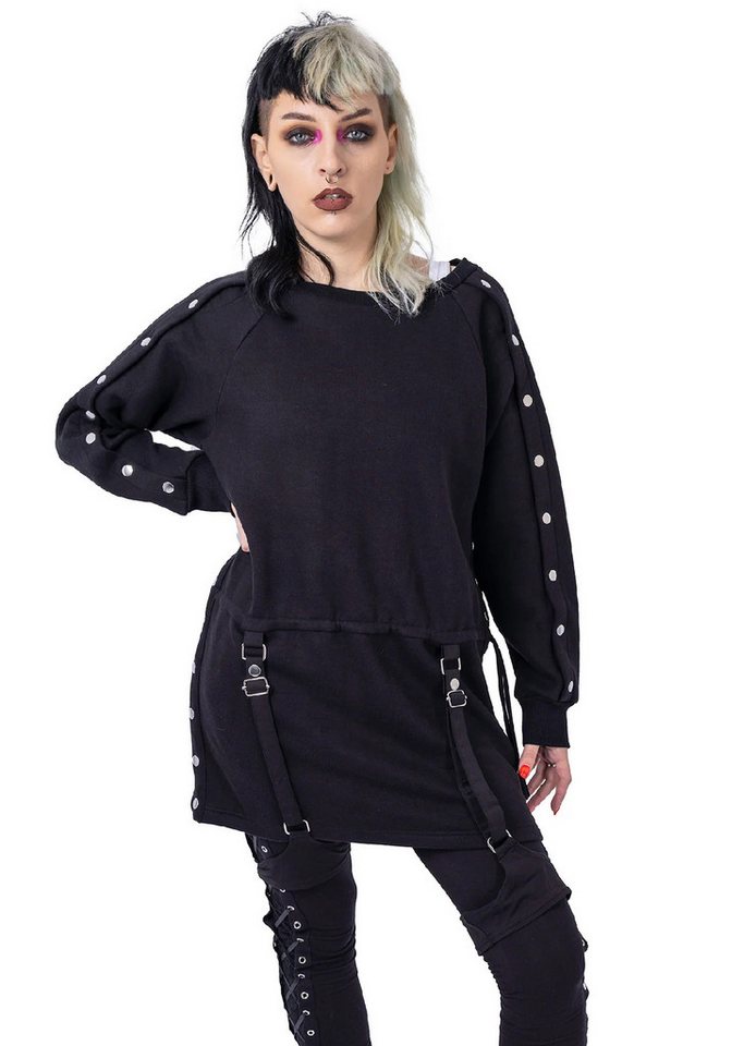 Heartless Longpullover Orphic Jumper Gothic Longpullover Metal Nieten Cyber Punk von Heartless