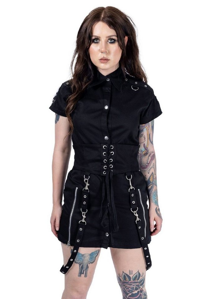 Heartless Minikleid Binx Biker Dress Gothic Schnürung von Heartless