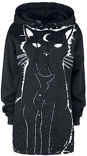 Heartless Moon Kitty Hood Frauen Kapuzenpullover schwarz/weiß L von Heartless