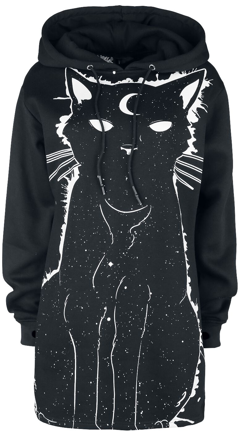 Heartless Moon Kitty Hood Kapuzenpullover schwarz weiß in 3XL von Heartless