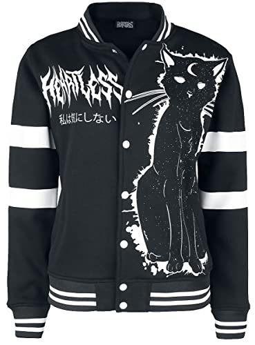 Heartless Moon Kitty Varsity Frauen Collegejacke schwarz/weiß 3XL von Heartless