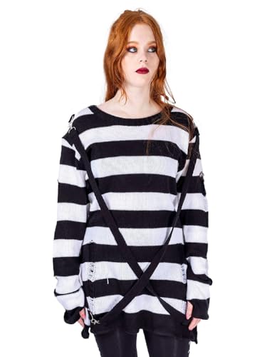 Heartless Oriana Jumper Frauen Strickpullover schwarz/weiß XXL von Heartless