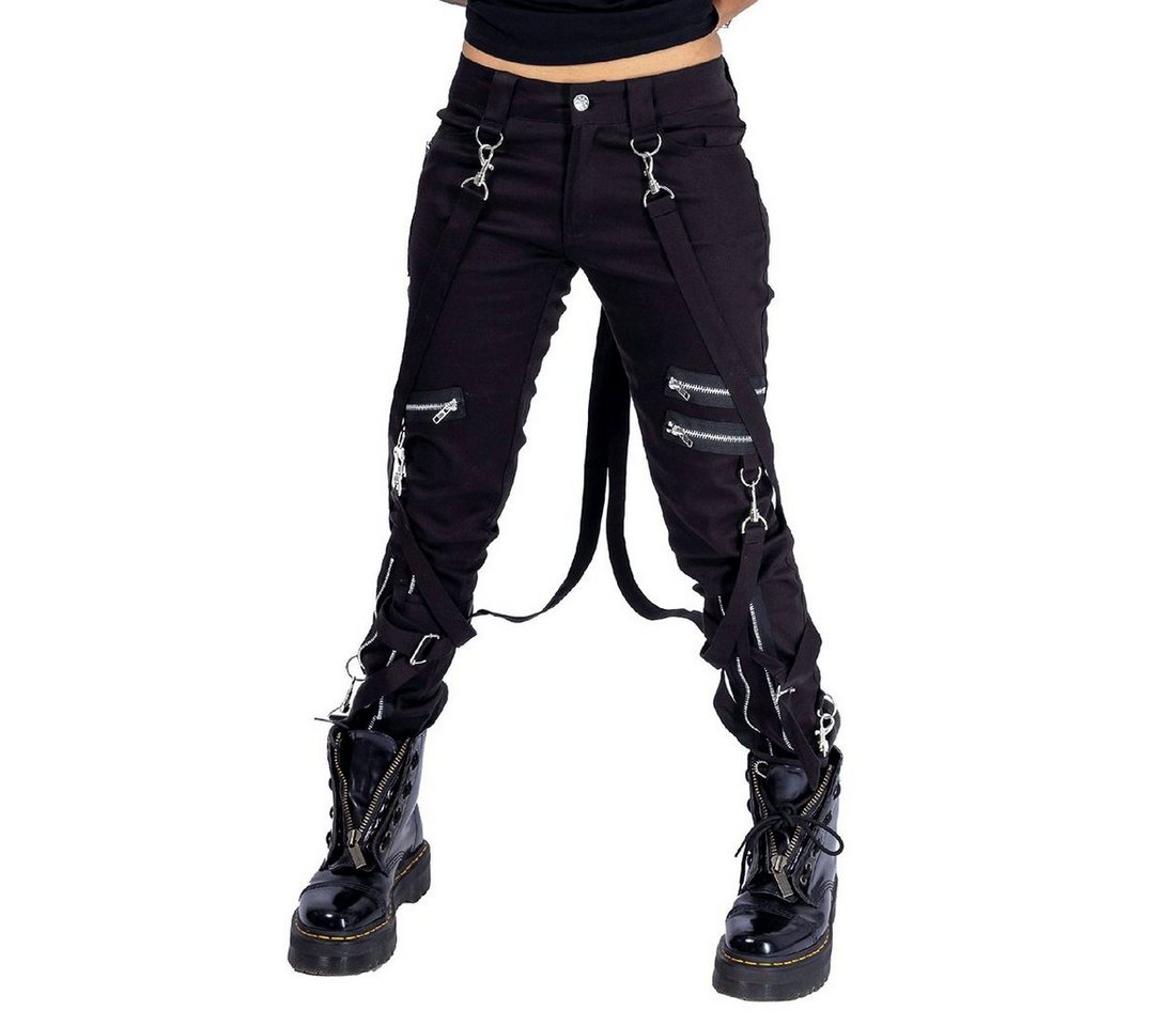 Heartless Röhrenhose Meissa Pants Gothic Strapsen Skinny Jeans Riemen Punk Zips Zipper von Heartless