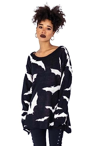 Heartless Rule The Night Jumper Frauen Strickpullover schwarz/weiß XL von Heartless