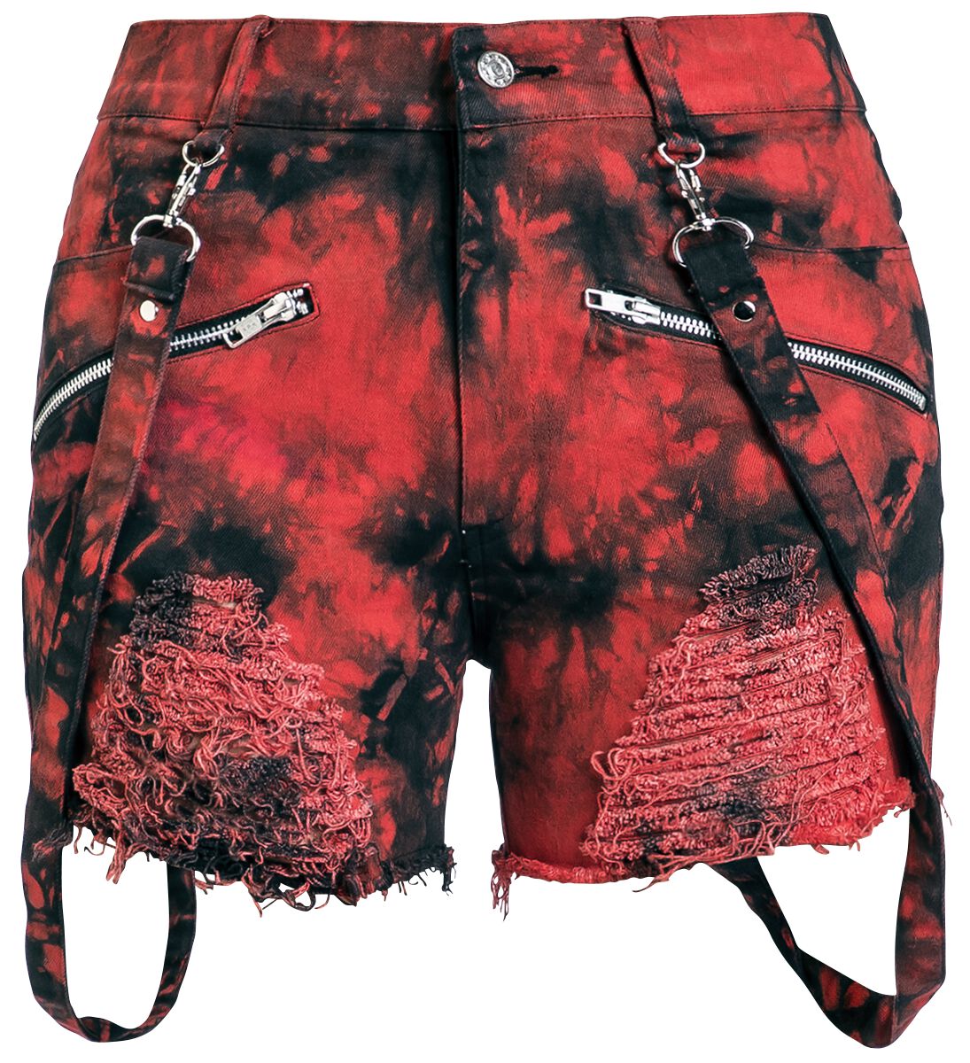 Heartless Short - Demelza Shorts - 28 bis 36 - für Damen - Größe 32 - schwarz/rot von Heartless