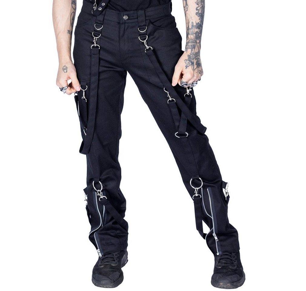 Heartless Stoffhose Midas Jeans Gothic Riemen D-Ringe Strapsen von Heartless