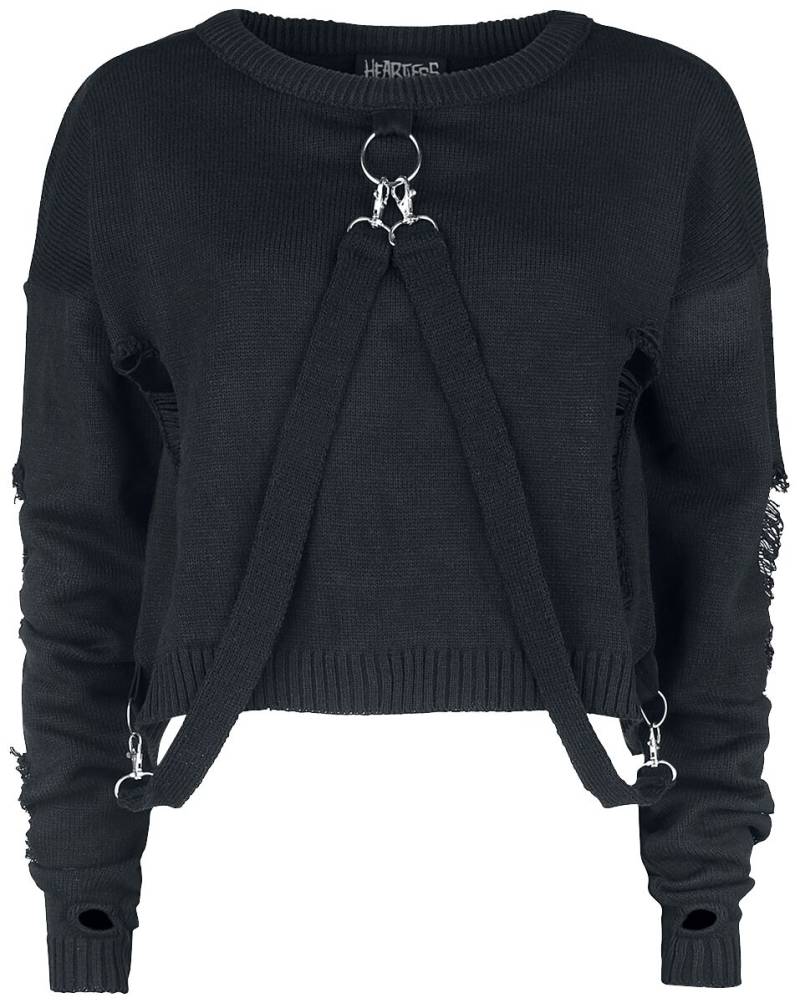 Heartless Strickpullover - Akela Top - XS bis XXL - für Damen - Größe S - schwarz von Heartless
