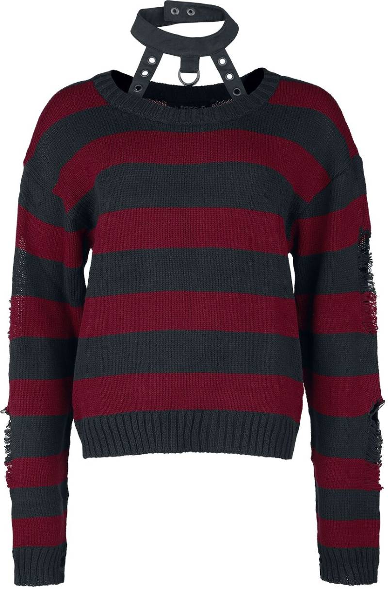 Heartless Vision Top Strickpullover schwarz rot in XXL von Heartless