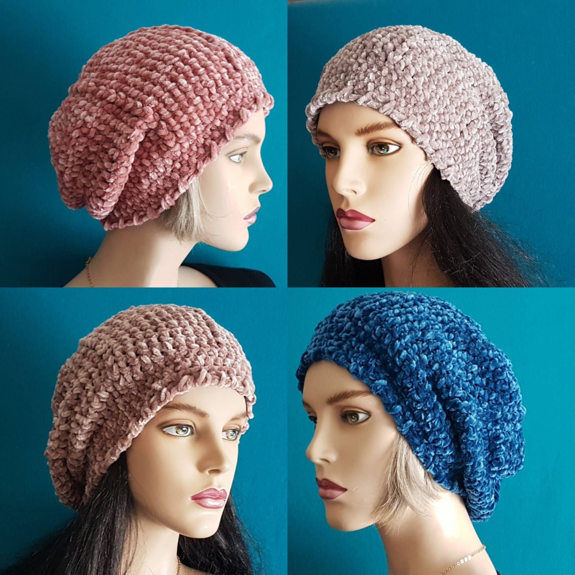 Oversize-Beanie in Samtigem Chenille-Garn Vielen Farben | Kuschelige Weiche Ballon-Mütze Cap Edler Samt-Optik Mütze Supersoft Warm Oversize-Beanie in Samtigem Chenille-Garn Vielen Farben | Kuschelige Weiche Ballon-Mütze Cap Edler Samt-Optik Mütze Supersoft Warm von HeartmadeHandmade77