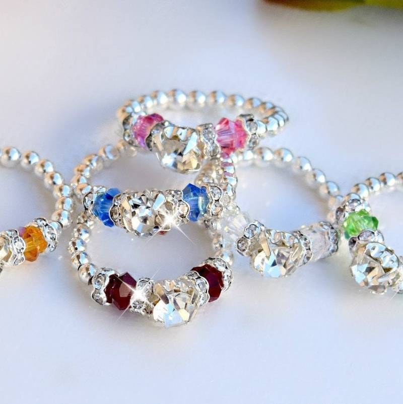 Kristall Geburtsstein Ring Stapelbare Dehnbare Ringe Kristall Geburtsstein Ring Stapelbare Dehnbare Ringe von HeartofGems