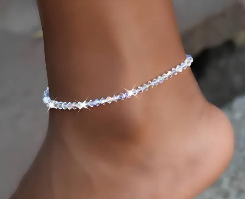 Kristall Stretch Fußkettchen Braut Strand Körperschmuck von HeartofGems