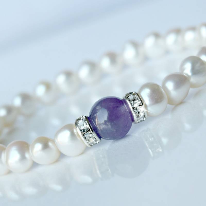 Süßwasserperlen Armband Amethyst Edelstein, Heilung Chakra Schmuck Süßwasserperlen Armband Amethyst Edelstein, Heilung Chakra Schmuck von HeartofGems