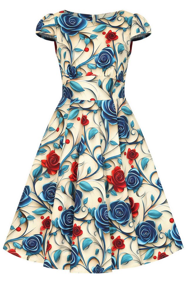 Hearts & Roses London A-Linien-Kleid Elowen Floral Swing Dress Retro Vintage Fit-N-Flare 50er Hearts & Roses London A-Linien-Kleid Elowen Floral Swing Dress Retro Vintage Fit-N-Flare 50er von Hearts & Roses London