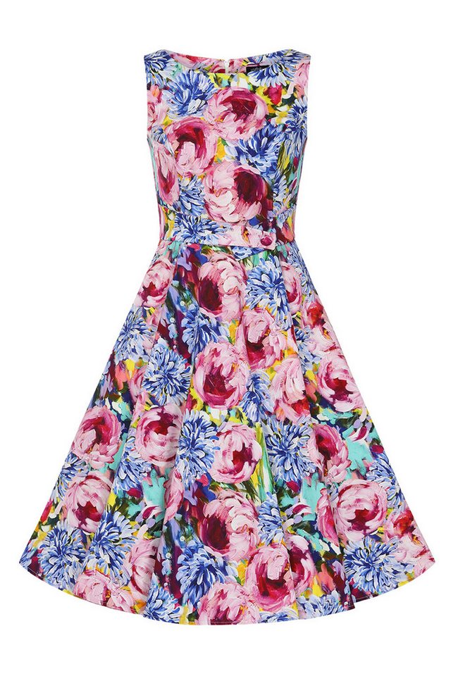 Hearts & Roses London A-Linien-Kleid Elsa Floral Swing Dress Rockabella Vintage Retro von Hearts & Roses London