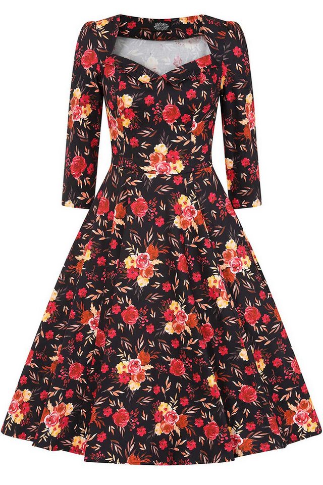 Hearts & Roses London A-Linien-Kleid Margot Floral Blumen Rosen Vintage Retro 50er von Hearts & Roses London
