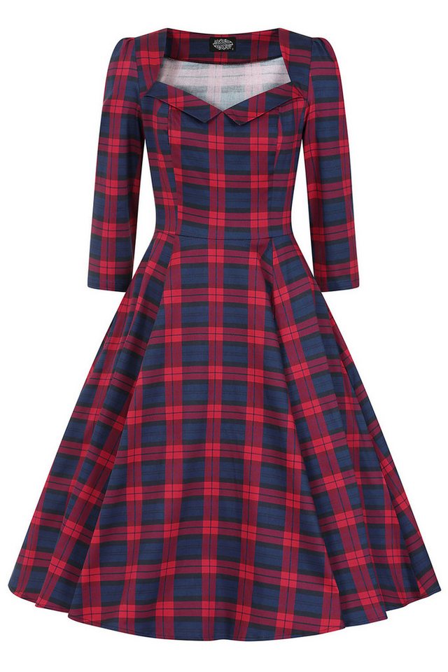 Hearts & Roses London A-Linien-Kleid Margot Tartan Kariert Vintage Retro 50er Hearts & Roses London A-Linien-Kleid Margot Tartan Kariert Vintage Retro 50er von Hearts & Roses London