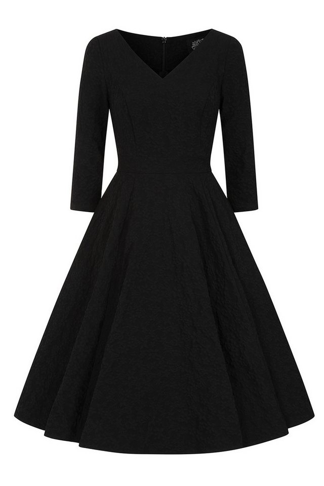 Hearts & Roses London A-Linien-Kleid Piper Black Floral Blumen Vintage Retro 50er von Hearts & Roses London