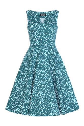 Hearts & Roses London Swing Kleid La Rosa Dotty Vintage Rockabilly Retro, Größe:L von Hearts & Roses London