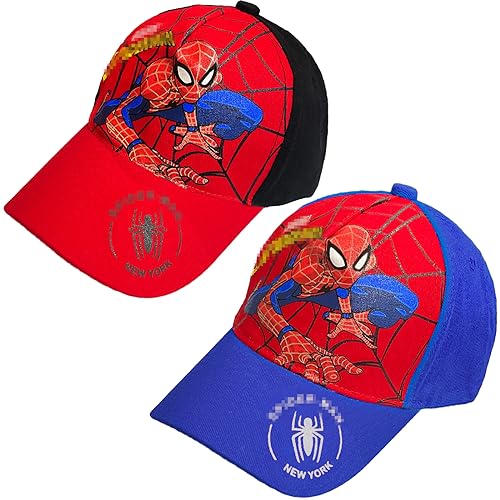 Basecap Kinder Jungen, 2 Stück Spider Mütze Baseball Cap Kinder Kappe Mütze Geschenk Jungen Superhelden Snapback Kinder Geburtstag Schule Sport Sonnenschutz Verstellbare von Heartsking