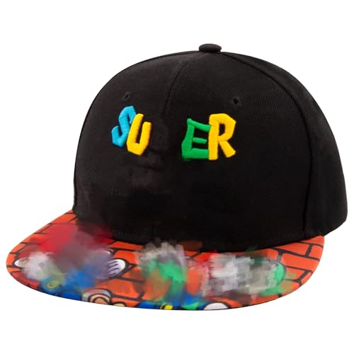 Basecap Kinder Jungen, Super Baseball Cap Kinder Kappe Mütze Geschenk Snapback Geburtstag Schule Sport Sonnenschutz Verstellbare Hüte für kleine Kleinkinder Rot und Schwarz von Heartsking