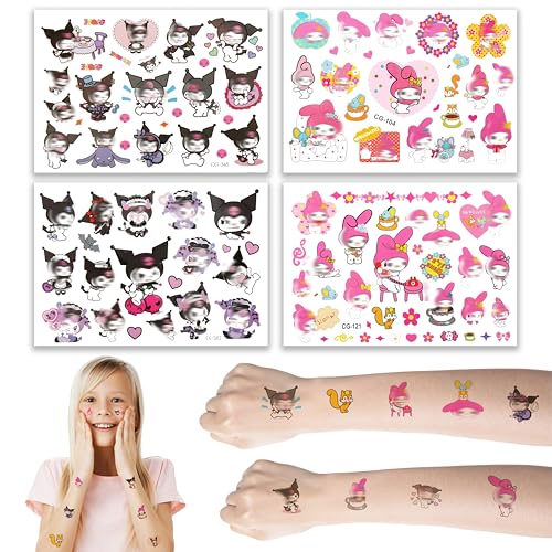 Tattoos für Kinder, 4 Blätter Tattoo Kinder Cartoon Kindertattoos Hautfreundlich Wasserdicht Temporärer Kindertattoos für Kindergeburtstag Party Deko Mitgebsel für Mädchen Jungen von Heartsking