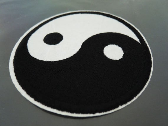 9cm Taichi Yin Yang Symbol Patch - Eisen Zu Patches Oder Nähen Auf Großen Gestickten Applique Runde Verzierung / von Heasundries