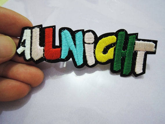 Allnight Brief Patches - Eisen Auf Oder Nähen Word Patch Verzierungen Stickerei Schriftarten von Heasundries
