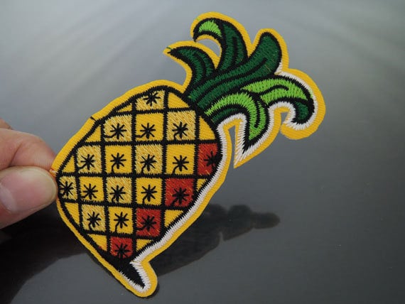 Ananas Frucht Patch Patches Applikation Gestickt Nähen Eisen Auf von Heasundries