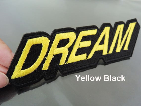 Aufnäher/Bügelbild - Dream Patches Schwarz Gelb Oder Weiß Buchstaben Patch Applikation von Heasundries