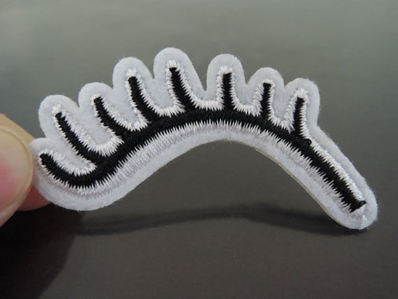 Bei Patch - Wimpern Schwarze Patches Aufbügeln Applik Gestickte Nähen Bügeln von Heasundries