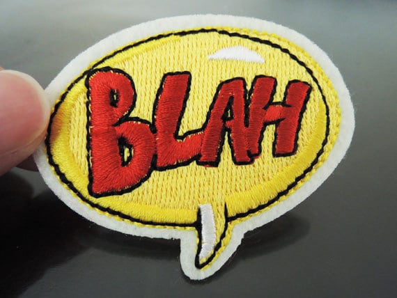 Blah Brief Patches - Aufbügeln Oder Aufnähen Patch Rot Gelb Verzierungen Stickerei Schriftarten Blah Brief Patches - Aufbügeln Oder Aufnähen Patch Rot Gelb Verzierungen Stickerei Schriftarten von Heasundries