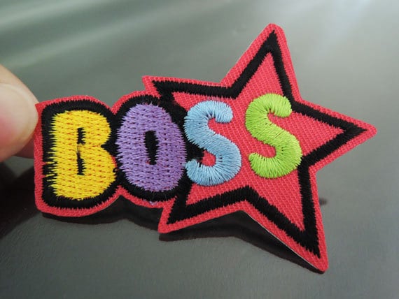 Boss Brief Patches - Aufbügeln Oder Aufnähen Patch Mit Star Verzierungen Stickerei Schriftarten von Heasundries
