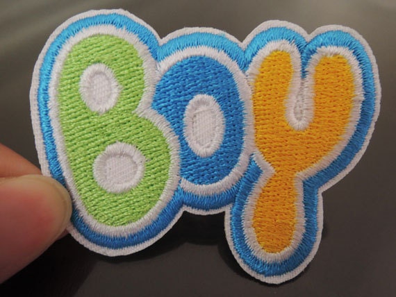 Boy Brief Patches - Aufbügeln Oder Aufnähen Patch Word Verzierungen Stickerei Schriftarten Bunte Nähen von Heasundries
