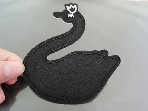 Eisen Auf Patch - Black Swan Patches Applique Gestickt Patch Nähen-Patch von Heasundries